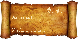 Vas Antal névjegykártya